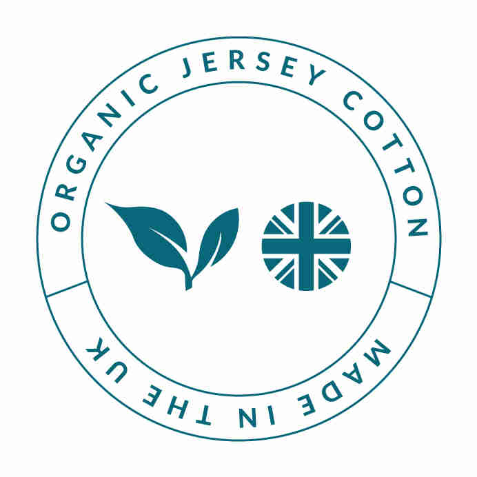 Organic jersey cotton hair towels, handmade in the UK.