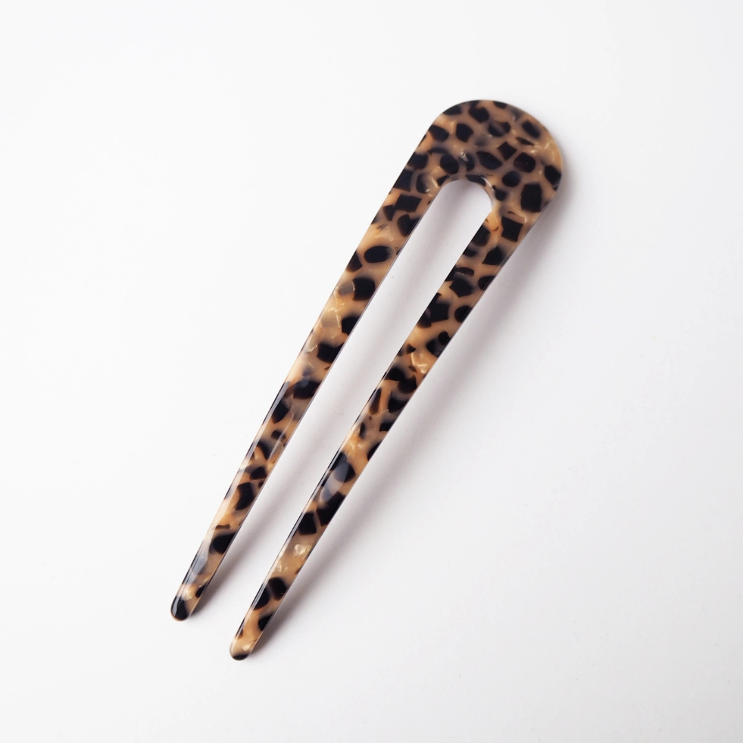Cellulose acetate French hair pin in Karamell by Anna Butler