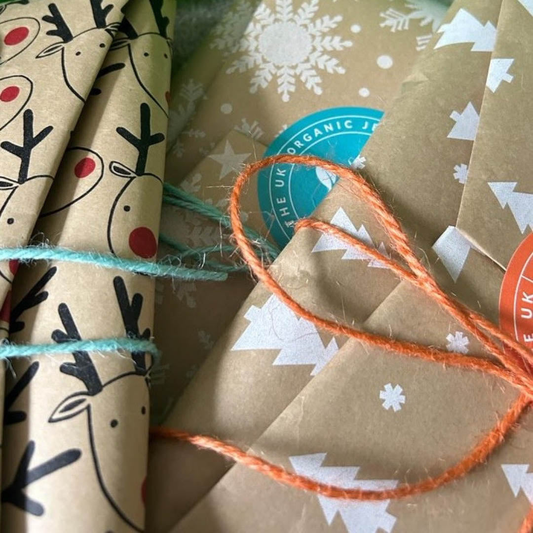 Sustainable Christmas and festive gift wrap option for Good Wash Day hair towels
