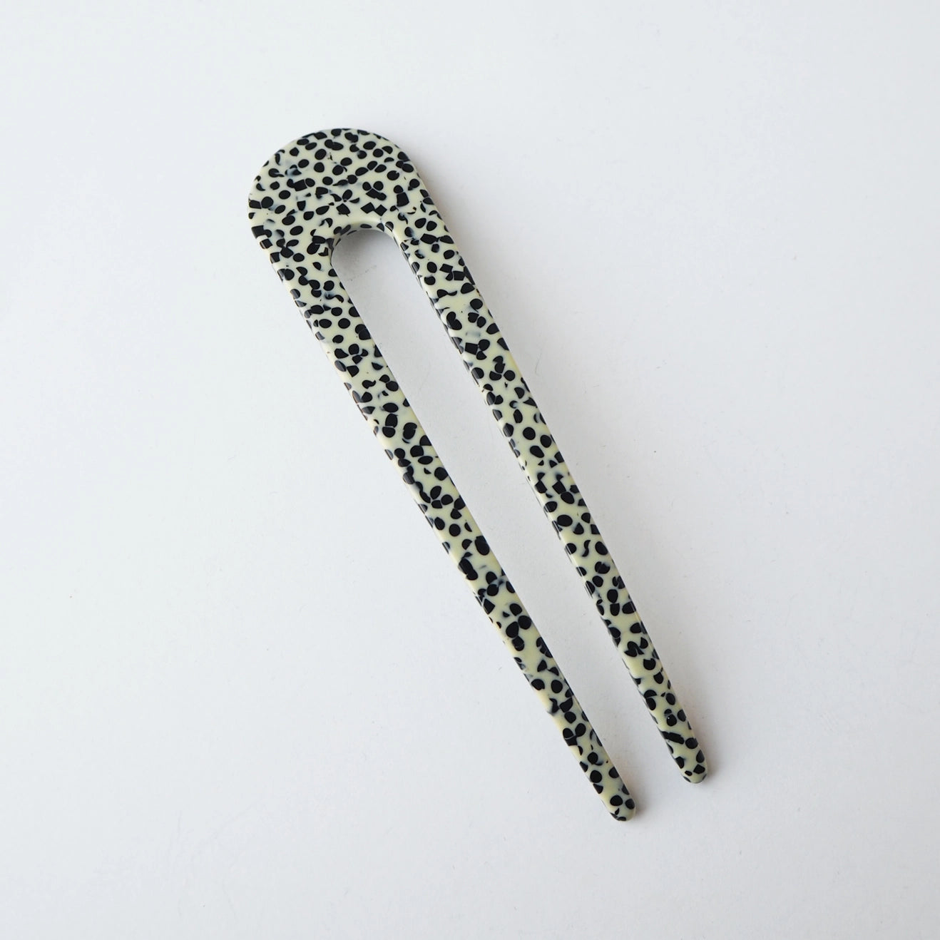 cellulose-acetate-hair-pin-in green-marble-terrazzo - Anna Butler