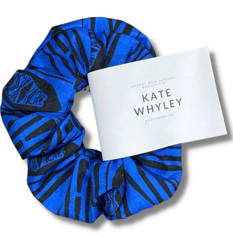 Organic cotton scrunchie in blue - Kate Whyley