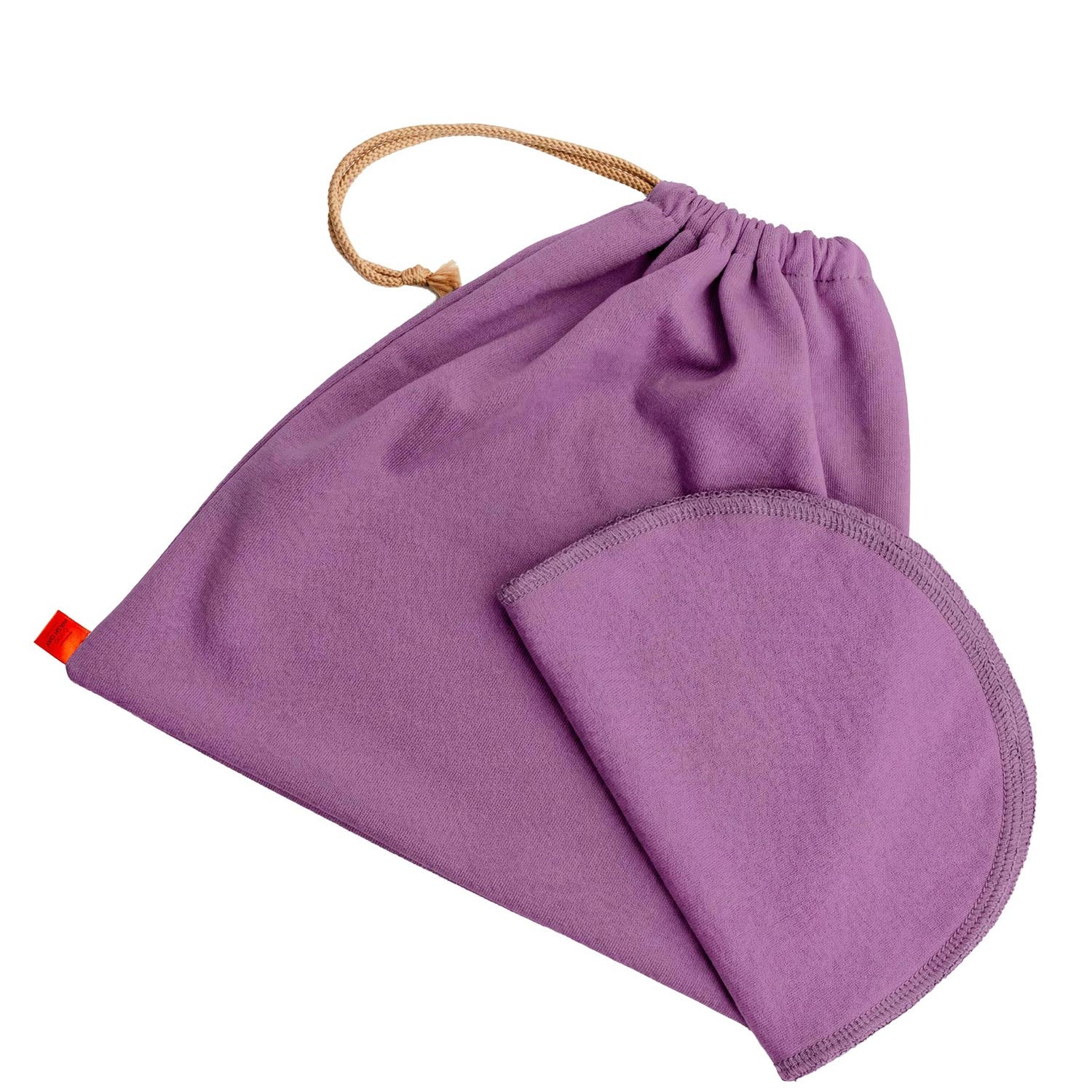 Large organic jersey cotton face cloths with matching drawstring wash bag in violet - Good Wash Day