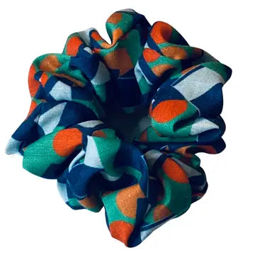 Organic cotton scrunchie in Miami Sunset print by Kate Whyley