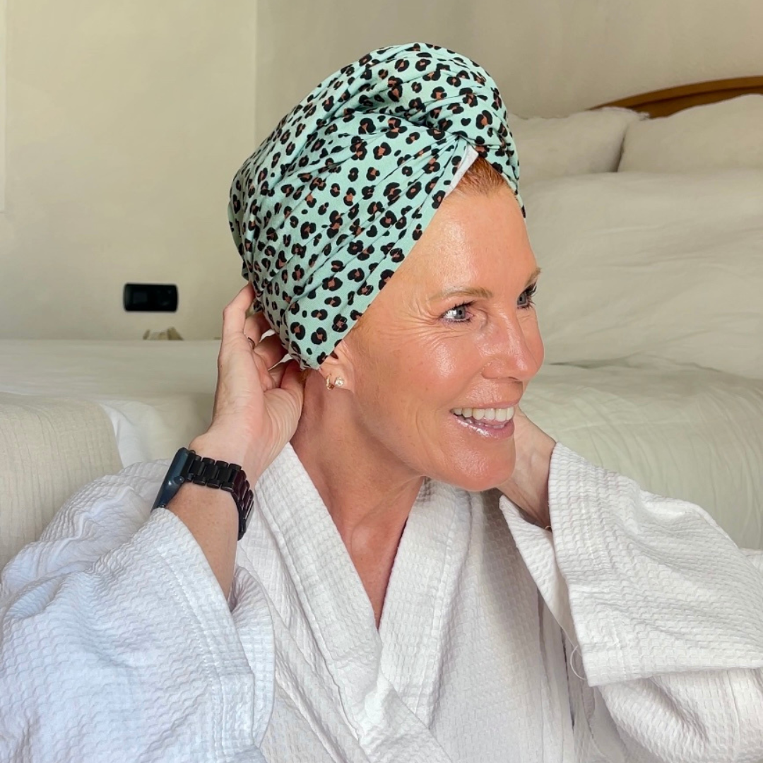 Organic Jersey Cotton Hair Towel – Leopard Print