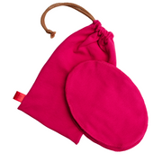 Organic jersey cotton face wipes and drawstring bag in pink